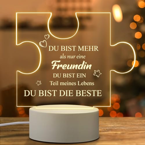 Coldbling Geschenke für Freundin, Beste Freundin Geschenk Geburtstag Weihnachten, Gravur Nacht Licht Lampe Valentinstag Jahrestag Freundschaft Geschenke Frauen Geburtstagsgeschenk für Freundin von Coldbling