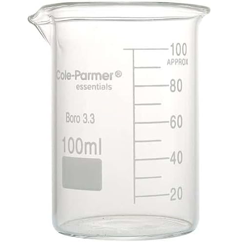 Cole-Parmer Essentials Low-Form-Becher, Glas, 100 ml, 12 Stück von Cole-Parmer