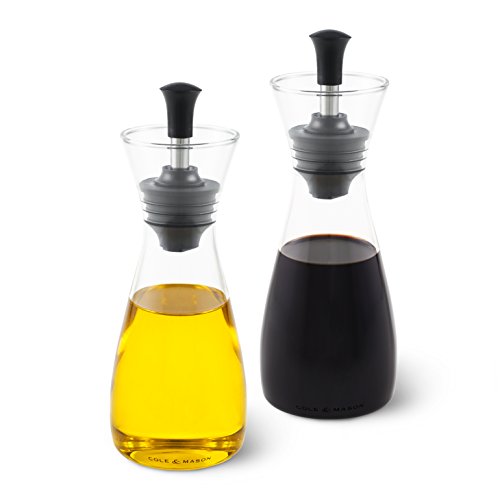Cole & Mason H103018 Sawston Essig und Ölflaschen set, 2x 350ml Flasche, Essig und Ölflasche mit ausgießer, Glas, 2x Ölflasche/Essigflasche von Cole & Mason