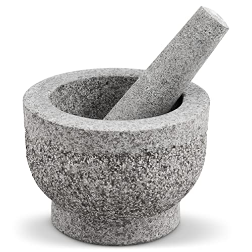 Cole & Mason Langley Mörser und Stößel, 15cm, Granit, robust & langlebig, Gewürze, Kräuter, polierter Steinmörser von Cole & Mason