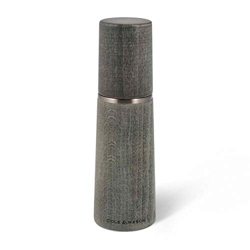 Cole & Mason H322020 Marlow Pfeffermühle, Gewürzmühle, Grau, Buchenholz, 185mm, Precision+, Enthält 1 x Pfeffermühle von Cole & Mason