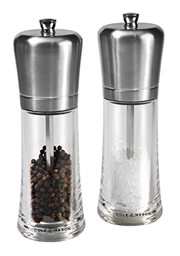 Cole & Mason H307498P Sandown Salz und Pfeffer Mühle, 2er Set Manuell, Edelstahl/Acryl, 180mm, Precision+ Keramikmahlwerk, Geschenkset Cole & Mason H307498P Sandown Salz und Pfeffer Mühle, 2er Set Manuell, Edelstahl/Acryl, 180mm, Precision+ Keramikmahlwerk, Geschenkset von Cole & Mason