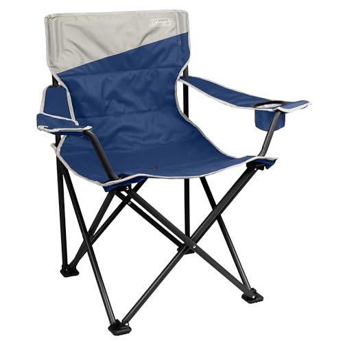 Coleman Big-N-Tall Quad-Stuhl mit Getränkehalter und Seitentasche, wasserabweisender, übergroßer Campingstuhl, unterstützt bis zu 272 kg, ideal für Heckklappe, Camping und Outdoor, Tragetasche im von Coleman