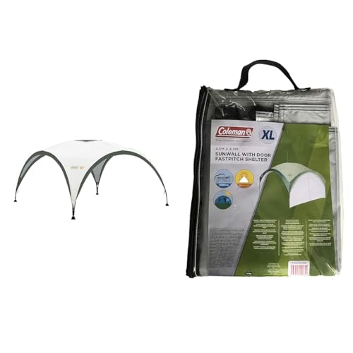 Coleman Event Shelter Pavillon, Regen- und Sonnenschutz Gartenpavillon & Seitenwand für Fast Pitch Shelter Pavillon Seitenteil mit Tür und Fenster, grau, XL, 2000032121 von Coleman