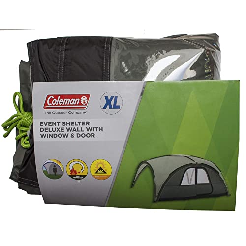 Coleman Seitenwand für Coleman Event Shelter Deluxe, 1 Pavillon Seitenteil mit Tür und Fenster, Seitenplane, dient auch als Sonnenschutz, Wasserabweisend, Grün, XL von Coleman