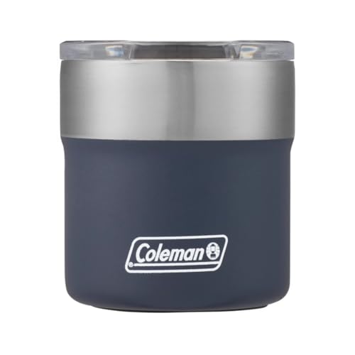 Coleman Vakuumisoliertes Edelstahl-Glas, 370 ml, Cocktailbecher mit verschiebbarer Auslaufabdeckung, Blue Nights von Coleman