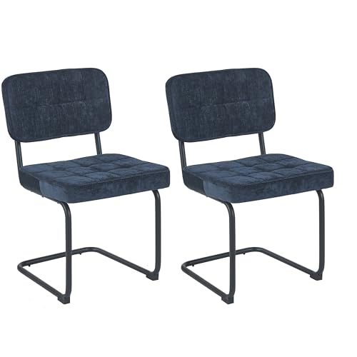 Colenis 2er-Set Esszimmerstühle Dunkelblau Stühle aus gewebtem Stoff mit Metallgestell, Gepolsterte Sitzfläche, Bequeme Küchenstühle für Esszimmer, Küche, Wohnzimmer, Kita Colenis 2er-Set Esszimmerstühle Dunkelblau Stühle aus gewebtem Stoff mit Metallgestell, Gepolsterte Sitzfläche, Bequeme Küchenstühle für Esszimmer, Küche, Wohnzimmer, Kita von Colenis