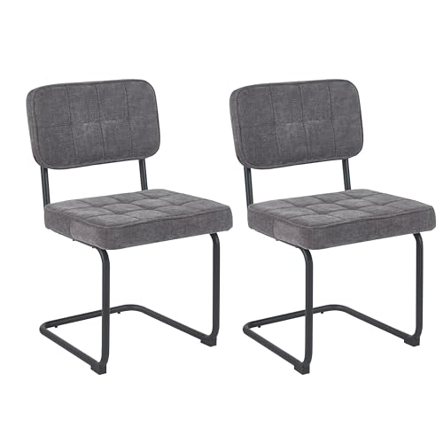 Colenis 2er-Set Esszimmerstühle Grau Stühle aus gewebtem Stoff mit Metallgestell, Gepolsterte Sitzfläche, Bequeme Küchenstühle für Esszimmer, Küche, Wohnzimmer, Kita Colenis 2er-Set Esszimmerstühle Grau Stühle aus gewebtem Stoff mit Metallgestell, Gepolsterte Sitzfläche, Bequeme Küchenstühle für Esszimmer, Küche, Wohnzimmer, Kita von Colenis