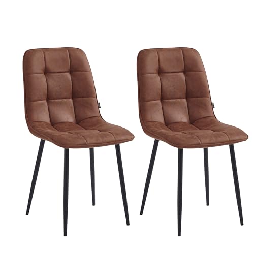 Colenis - Ela Esszimmerstühle - 2er Set - Braun - Mikrofaser - Für Esszimmer, Küche & Wohnzimmer - Modernes Design Colenis - Ela Esszimmerstühle - 2er Set - Braun - Mikrofaser - Für Esszimmer, Küche & Wohnzimmer - Modernes Design von Colenis