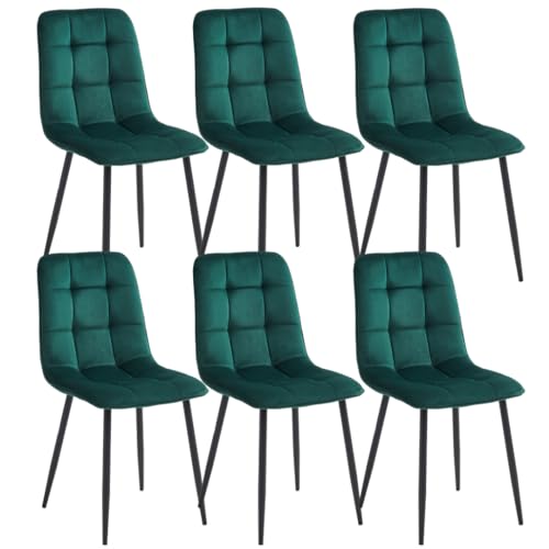 Colenis - Ela Esszimmerstühle - 6er Set - Grün - Samt - Für Esszimmer, Küche & Wohnzimmer - Modernes Design von Colenis