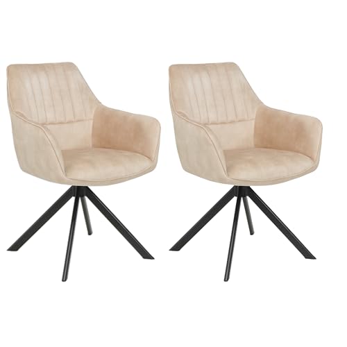 Colenis Esszimmerstühle 2er Set, Drehsessel mit Armlehne, Adoré Samt, ergonomisch gepolstert, Metallgestell, stilvolle Komfortstühle für Esszimmer, Küche, Wohnzimmer, Beige,Noah Colenis Esszimmerstühle 2er Set, Drehsessel mit Armlehne, Adoré Samt, ergonomisch gepolstert, Metallgestell, stilvolle Komfortstühle für Esszimmer, Küche, Wohnzimmer, Beige,Noah von Colenis