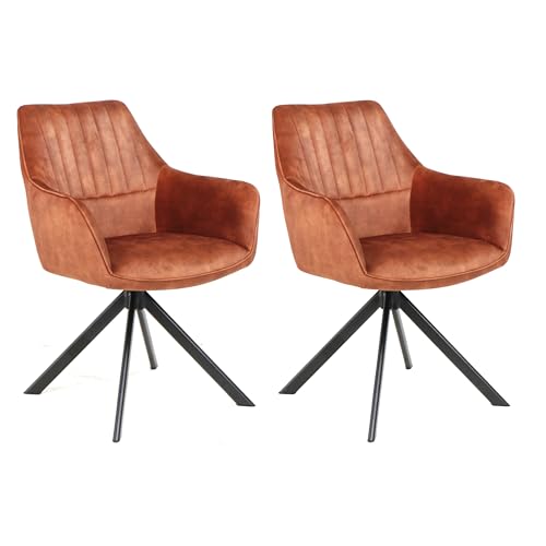 Colenis Esszimmerstühle 2er Set, Drehsessel mit Armlehne, Adoré Samt, ergonomisch gepolstert, Metallgestell, stilvolle Komfortstühle für Esszimmer, Küche, Wohnzimmer, Cognac,Noah Colenis Esszimmerstühle 2er Set, Drehsessel mit Armlehne, Adoré Samt, ergonomisch gepolstert, Metallgestell, stilvolle Komfortstühle für Esszimmer, Küche, Wohnzimmer, Cognac,Noah von Colenis