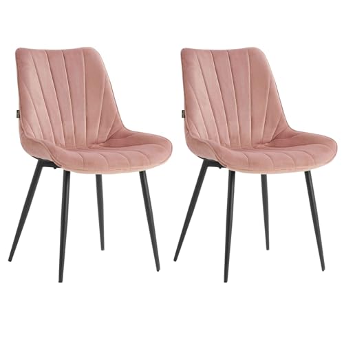 Colenis Esszimmerstühle 2er Set, Küchenstühle Esszimmerstuhl Samtstuhl mit Rückenlehne, gepolstert, Sitzfläche Samt, Metallbeine, bis 120 kg, für Küche Wohnzimmer Esszimmer, Rosa, Lesedi Colenis Esszimmerstühle 2er Set, Küchenstühle Esszimmerstuhl Samtstuhl mit Rückenlehne, gepolstert, Sitzfläche Samt, Metallbeine, bis 120 kg, für Küche Wohnzimmer Esszimmer, Rosa, Lesedi von Colenis