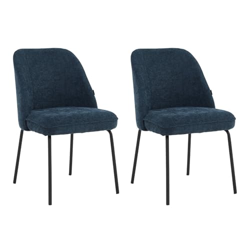 Colenis Esszimmerstühle Julia 2er Set mit Bezug aus Leinen, stabiles Stahlgestell bis 120 kg belastbar, 2 Stühle für Esszimmer & Küche, Küchenstühle Esszimmerstuhl - Blau Colenis Esszimmerstühle Julia 2er Set mit Bezug aus Leinen, stabiles Stahlgestell bis 120 kg belastbar, 2 Stühle für Esszimmer & Küche, Küchenstühle Esszimmerstuhl - Blau von Colenis