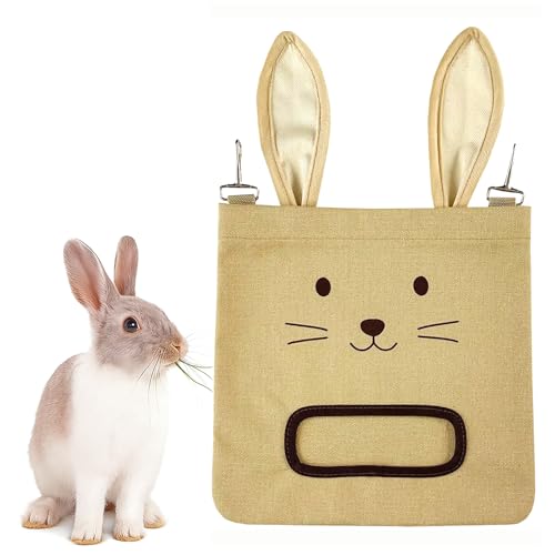 Rabbit Hay Feeder Bag-Hanging Bunny Hay Feeder für Kaninchen, Meerschweinchen&Chinchillas Meerschweinchen Hay Feeder/Rabbit Hay Feeder (Khaki) Rabbit Hay Feeder Bag-Hanging Bunny Hay Feeder für Kaninchen, Meerschweinchen&Chinchillas Meerschweinchen Hay Feeder/Rabbit Hay Feeder (Khaki) von Colenumone