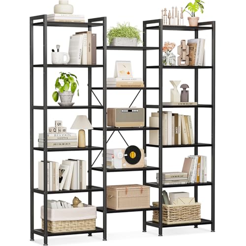 Coleshome Bücherregal mit 6 Ebenen, 3 Reihen, Schwarz Coleshome Bücherregal mit 6 Ebenen, 3 Reihen, Schwarz von Coleshome