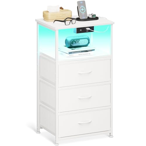 Coleshome Nachttisch mit USB-Anschlüssen & Steckdosen, Geeignet für Schlafzimmer, mit LED-Licht, 1 Stück Coleshome Nachttisch mit USB-Anschlüssen & Steckdosen, Geeignet für Schlafzimmer, mit LED-Licht, 1 Stück von Coleshome