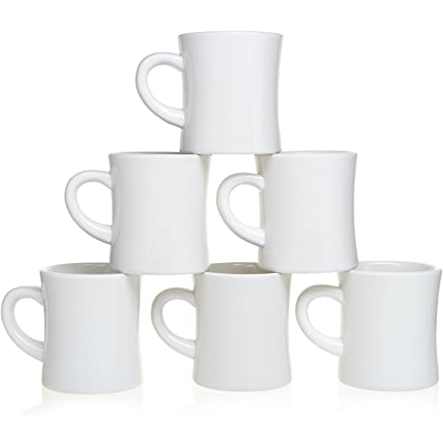 Coletti Weiße Kaffeetassen im 6er-Set – Diner-Kaffeetasse 11 oz – Tassenset, Kaffeetassen aus Steinzeug, Kaffeetassen aus Keramik – Schwerer Retro-Stil – spülmaschinen- und mikrowellengeeignet Coletti Weiße Kaffeetassen im 6er-Set – Diner-Kaffeetasse 11 oz – Tassenset, Kaffeetassen aus Steinzeug, Kaffeetassen aus Keramik – Schwerer Retro-Stil – spülmaschinen- und mikrowellengeeignet von Coletti