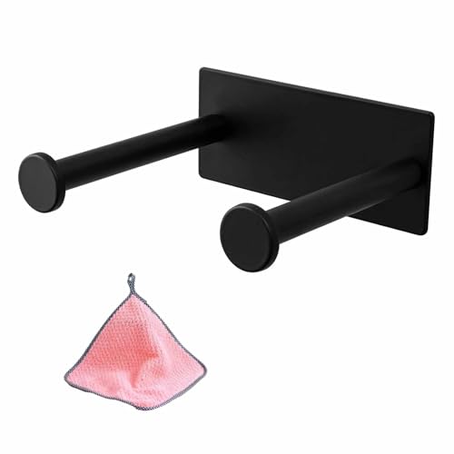 1 Selbstklebender Toilettenpapierhalter mit 2 Stangen Halterung ohne Bohren, für die Toilette, Küche, Duschwand und das Badezimmer (1, A1) von ColevoHo
