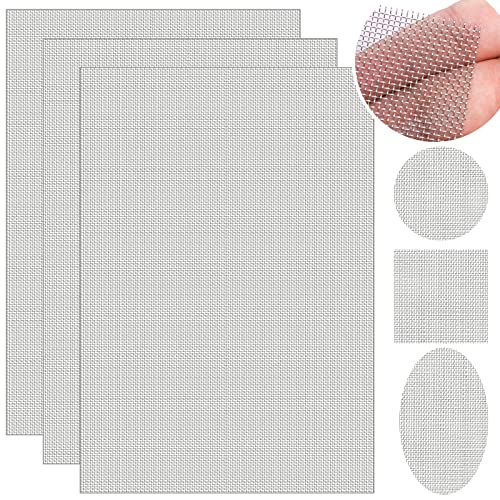 3 Stück A4 Drahtgeflecht Edelstahl Filtergitter Drahtgewebe Filter Mesh Maschendraht Filtersieb Blatt 1mm Feinmaschiges für Türen Verhindert Mäuse Insekten und Schlangen, 300 x 210 mm von Colexy