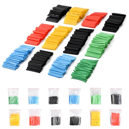 530 Stücke Schrumpfschlauch Set, Heat Shrink Tube Set in 5 Farben und 8 Größen, Schrumpfschläuche 45 mm Lang, Elektrisch Kabel Isolierung, Kabel Reparatur von Colexy