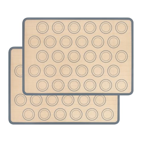 Backmatte,2er Set Silikon Backmatte,Wiederverwendbare Backfolie,Antihaftbeschichtung Rutschfest Teigmatte,Hitzebeständige Backunterlage(42 x 29,5 cm) von Colexy