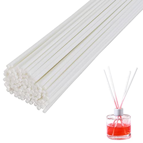 Colexy 100 Stück Rattanstäbchen Reed Diffuser Stöcke, Natural Rattan Reed Sticks Holzstäbchen, Rattanstäbchen für Raumduft, Bambusstäbchen Rattan Reed Diffuser Sticks Diffusor, 22 * 0.3cm (Weiß) von Colexy