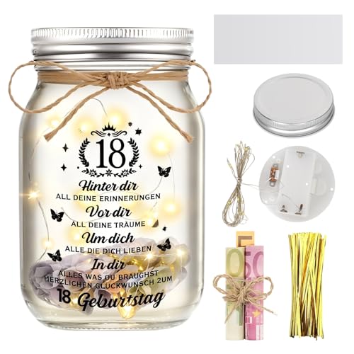 Colexy Geschenke zum 18 Geburtstag Mädchen Junge, LED Flaschenlicht Geldgeschenke Geburtstag 18, Geburtstag Verpackung mit Wunschpapier, 18.Geburtstagsgeschenk Geld Leuchtflasche, Geschenkideen Colexy Geschenke zum 18 Geburtstag Mädchen Junge, LED Flaschenlicht Geldgeschenke Geburtstag 18, Geburtstag Verpackung mit Wunschpapier, 18.Geburtstagsgeschenk Geld Leuchtflasche, Geschenkideen von Colexy