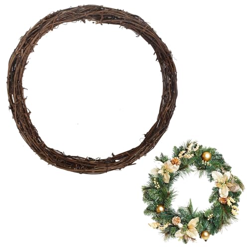 Colexy Rebenkranz Dekokranz Osterdekorationen Osterkranz Tischkranz Türkranz Kranz aus Zweigen Naturkranz Wandkranz Natur Holzkranz Frühlingskranz Frühling Girlande Kranz-Rohling (Ø 40cm, 5cm hoch) von Colexy