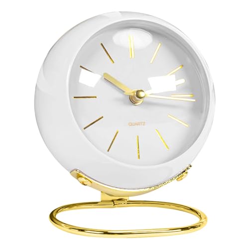 Colexy Tischuhr Analog Vintage, Quarzwecker Ohne Ticken, Wecker Analog Ohne Batterie, Weiß Wecker Quarz Lautlos mit Nachtlicht für Schlafzimmer, Nachttisch, Schreibtisch, Regal, Büro Colexy Tischuhr Analog Vintage, Quarzwecker Ohne Ticken, Wecker Analog Ohne Batterie, Weiß Wecker Quarz Lautlos mit Nachtlicht für Schlafzimmer, Nachttisch, Schreibtisch, Regal, Büro von Colexy