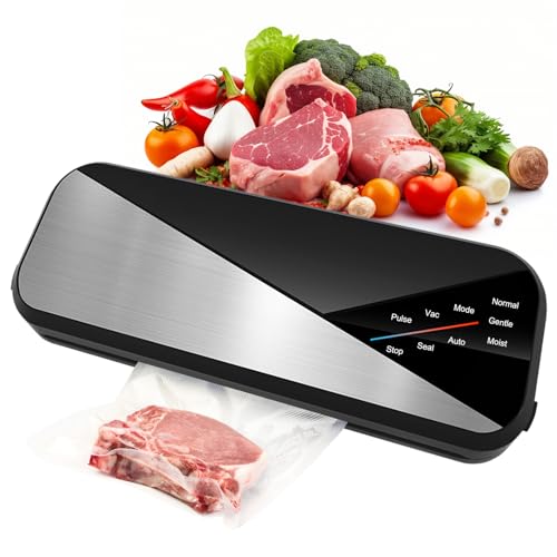 Colexy Vakuumiergerät, 6 in 1 Vakuumierer Lebensmittel 80 kPa Folienschweißgerät Vacuum Machine mit 30 cm Siegelstreifen für Trockene und Feuchte Lebensmittel mit Vakuumbeuteln und Schlauch, Schwarz von Colexy