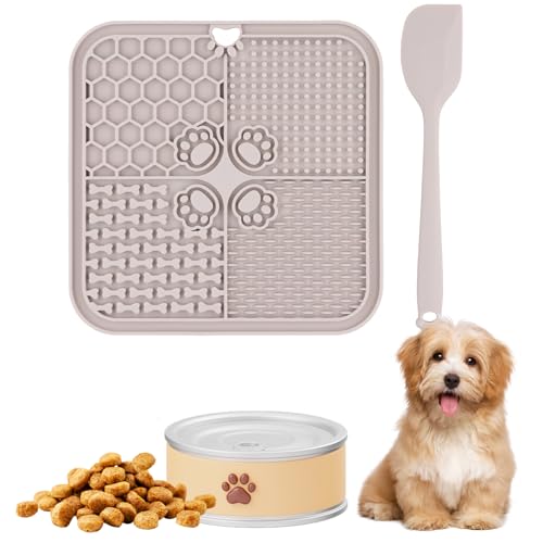 Schleckmatte Hund,Schleckmatte Katze, Futtermatte für Butter,Joghurt, Haustier-Badetrainingsmatte, mit Silikonspatel, mit Saugnapf,für Haustier Angst Relief und Langsam Füttern, 20 * 20cm Schleckmatte Hund,Schleckmatte Katze, Futtermatte für Butter,Joghurt, Haustier-Badetrainingsmatte, mit Silikonspatel, mit Saugnapf,für Haustier Angst Relief und Langsam Füttern, 20 * 20cm von Colexy