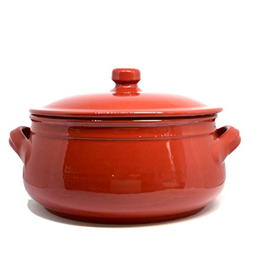 Colì Maioliche e Terrecotte dal 1650 Tegame Rosso in Terracotta Con Coperchio, 24x24x18 cm von Colì