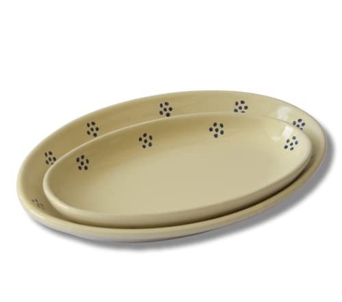 Colì Teller-Set oval Emaille Sterne, Geschirr aus Terrakotta, Tabletts für Fleisch, Fisch, Aperitifs, Vorspeisen, Dessert - Made in Italy von Colì
