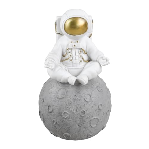 Colias Wing Astronaut & Planet Statuen Skulptur Figur Ornament Desktop Zubehör Tischdeko Münze Bank Sitz Gold von Colias Wing