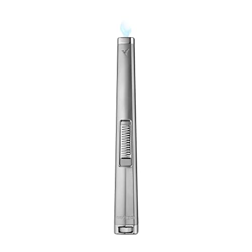 Colibri Aura Jet Flame Kerzenanzünder | Langes Stabfeuerzeug Mit Grosse Reichweite | Luxuriösem Finish Und Metallkonstruktion | Breite Flamme | Füllbar Mit Butan, Nicht Enthalten | Geschenkbo Chrom von Colibri