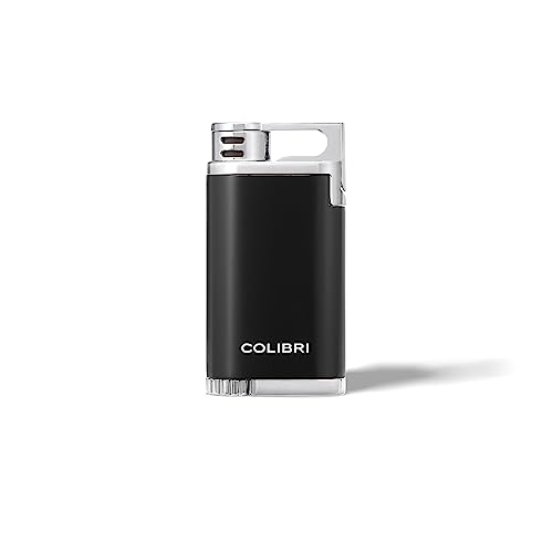 Colibri Belmont Sturmfeuerzeug - Windbeständig - Große Einstellrad - Jet Feuerzeug Mit Einzel Jetflamme - Metallkonstruktion - Gas Nachfüllbar (nicht Im Lieferumfang Enthalten) - Elegante Geschenkbox von Colibri