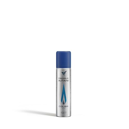 Colibri – Butangas 90 ml zum Nachfüllen von Feuerzeugen, Flambierbrennern, Küchenbrennern, Bunsenbrennern & Co – Feuerzeuggas Nachfüllflasche mit Premium Butangas im praktischen Taschenformat von Colibri