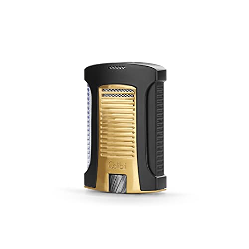 Colibri Daytona Jet Feuerzeug | Zigarren- und Zigarettenanzünder | Windbeständig | Funktioniert mit Butan (Nicht im Lieferumfang enthalten) | Schöne Elegante Geschenkbox | Zwei Jahre Garantie (Gold) von Colibri