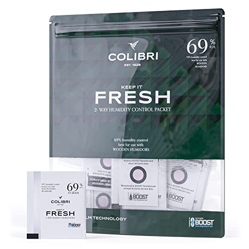 Colibri Fresh Feuchteausgleich-Pads - 12er Pack à 4g zur Lagerung von Zigarren, Musikblättern & mehr - balanciert auf 69% relativen Luftfeuchtigkeit - Geschmacksneutral - Integra BOOST Technologie Colibri Fresh Feuchteausgleich-Pads - 12er Pack à 4g zur Lagerung von Zigarren, Musikblättern & mehr - balanciert auf 69% relativen Luftfeuchtigkeit - Geschmacksneutral - Integra BOOST Technologie von Colibri
