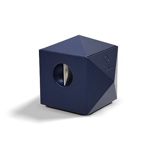Colibri Quasar Tisch-Zigarrenschneider - V-Schnitt & Gerader Schnitt in Einem - Für Zigarren bis zu 70 Ringmaß - Hochwertiges Pyramiden-Design aus Metall - Federunterstützte Auslösung - Geschenkbox von Colibri