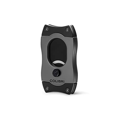 Colibri S-Cut Zigarrenschneider - Klassischer Gerader Schnitt - Bis zu 66 Ringmaß Zigarren - Ergonomisches Design - Antihaft-Beschichtung - Federbelasteter Auslösemechanismus - Inklusive Geschenkbox von Colibri