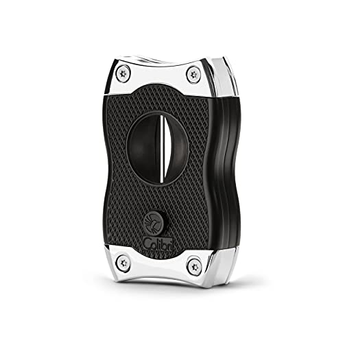 Colibri Zwei-in-Eins-Kombination SV-Cut Zigarrencutter Matt Schwarz + polierter Chrome von Colibri