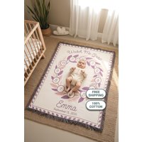 Personalisierte Baumwolle Baby Meilenstein Decke - Name & Datum Personalisierte Baumwolle Baby Meilenstein Decke - Name & Datum von ColibriStudioPrints