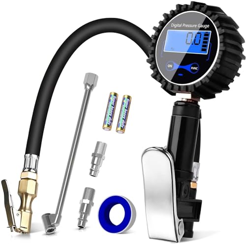 Colisal Digitaler Reifenfüller Geeicht luftdruckprüfer 200 PSI, All-in-One reifendruckmesser Messgerät Hohe Präziser reifendruck prüfer mit LCD-Bildschirm für Autos, Motorräder und Lieferwagen Deutsch von Colisal