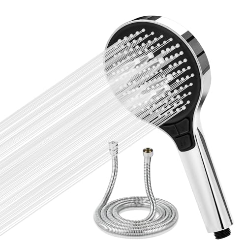 Colist Duschkopf und Schlauch 2M, Hochdruck-Handbrausekopf, 5 Sprühmodi, Turbogeladenes Design, universell für niedrigen Wasserdruck von Colist