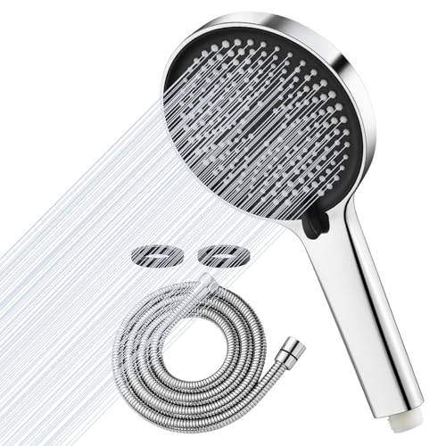 Colist Duschkopf und Schlauch 2M, Hochdruck Duschköpfe mit 5 Sprühmodi, Universal Power Boosting für niedrigen Wasserdruck von Colist