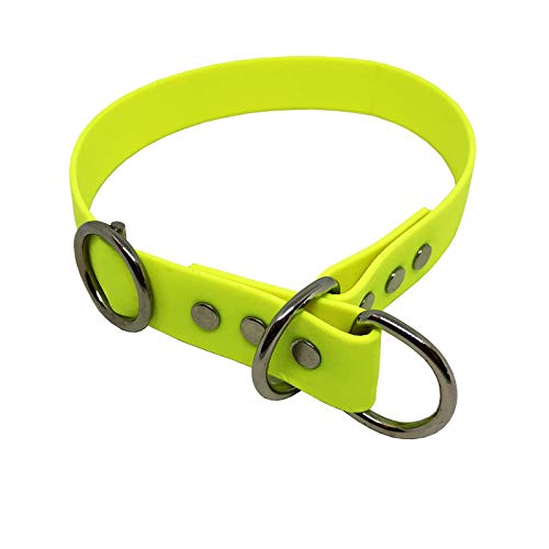 C&L Hundehalsband/Zugstopp aus 25 mm BioThane®- [35 cm] - Neongelb - YE527 von Collar & Leash