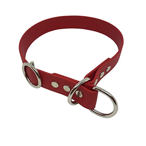 C&L Hundehalsband/Zugstopp aus 25 mm BioThane®- [35 cm] - rot - RD522 von Collar & Leash