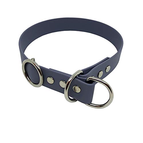 C&L Hundehalsband/Zugstopp aus 25 mm BioThane®- [45 cm] - grau - GY523 von Collar & Leash